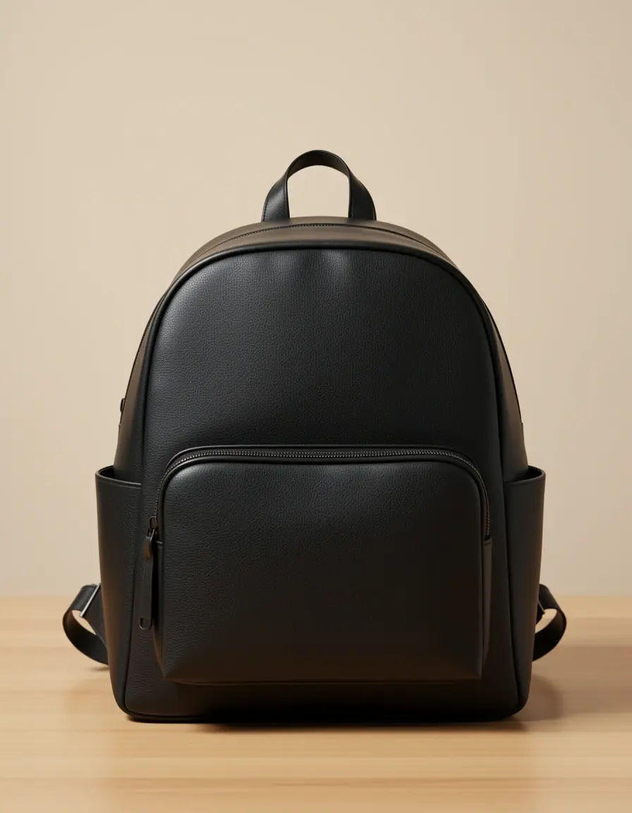 Ladies Leather Rucksack Black - klassischer schwarzer Damen Lederrucksack