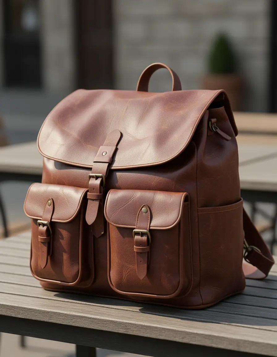 Secure Leather Rucksack - diebstahlsicherer Lederrucksack für Damen
