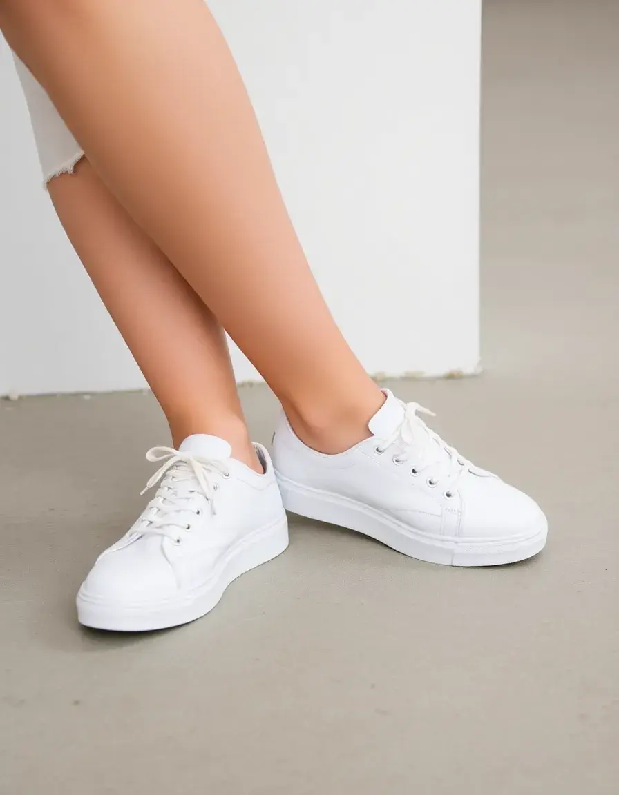 Weißer Classic Leather Sneaker Damen aus hochwertigem Glattleder
