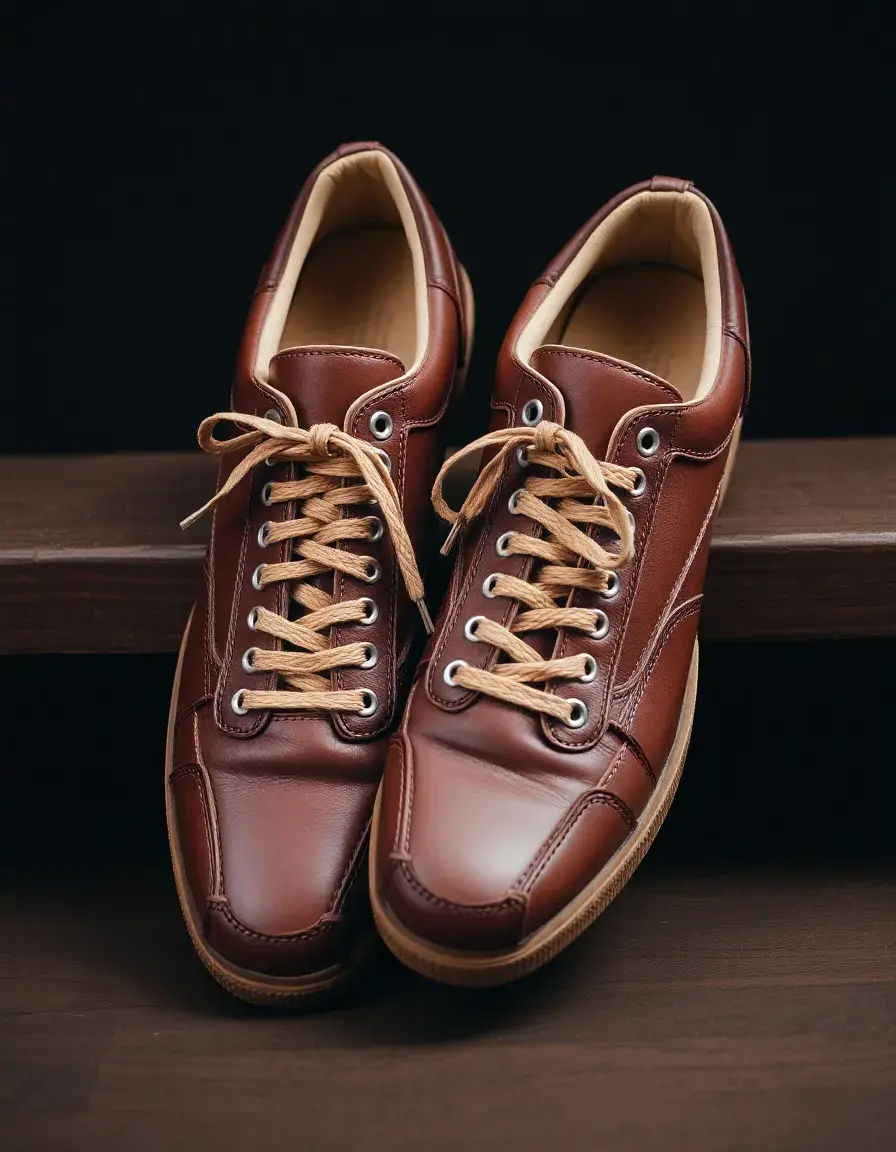 Vintage braune Ledersneaker Damen