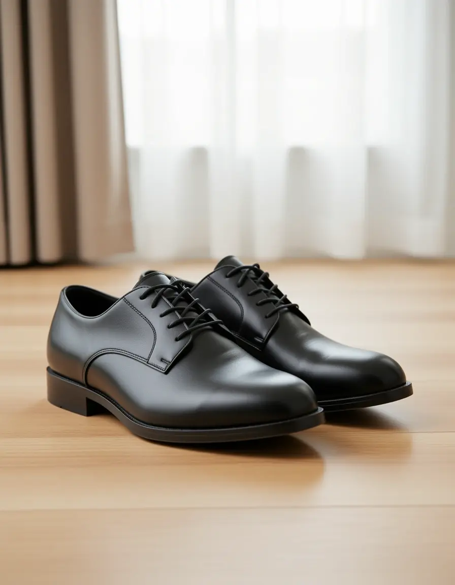 Bequeme schwarze Lederschuhe für Damen