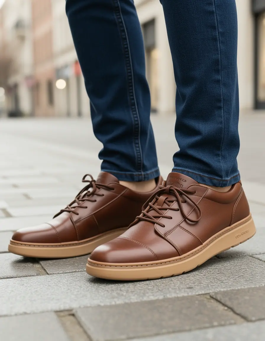Elegante braune Sneaker Leder Herren im Casual Look