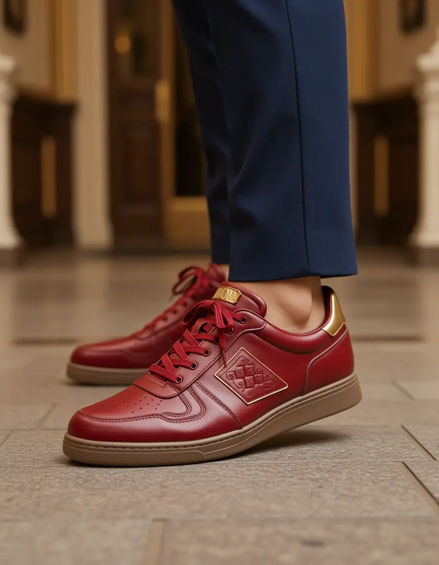 Rote Designer Sneaker aus hochwertigem Leder