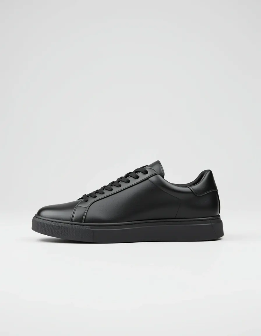 Minimalistische schwarze Leder Sneaker