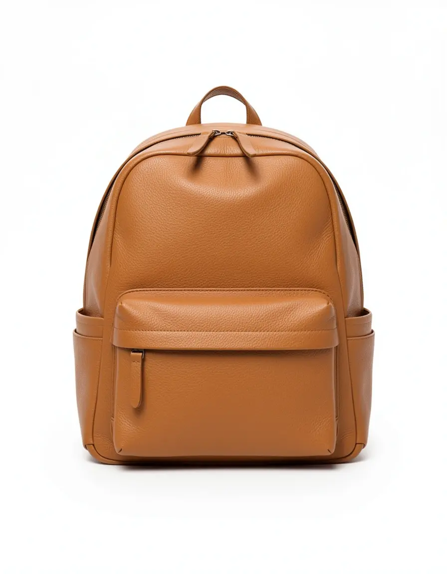 Hellbrauner Lederrucksack für Herren und Damen