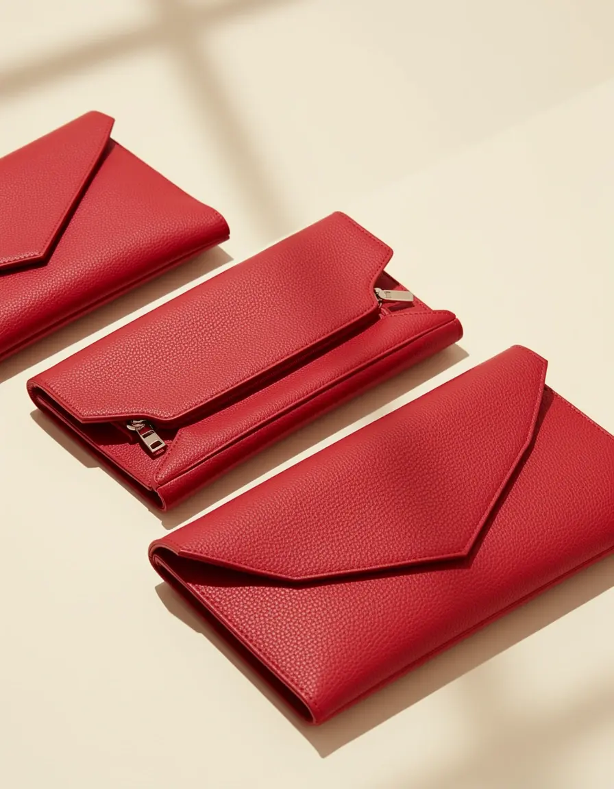 Rote elegante Lederclutch für besondere Anlässe