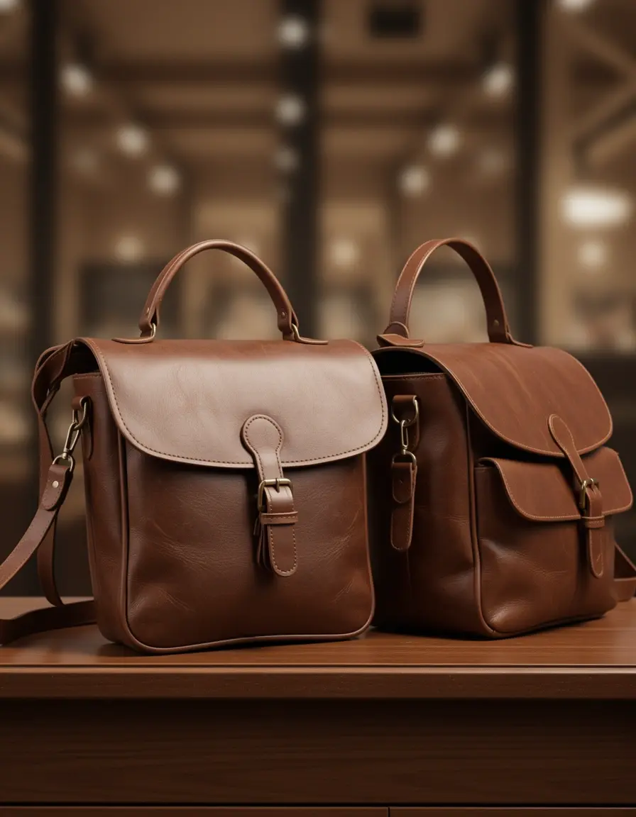 Klassische braune Messenger Bag aus Leder