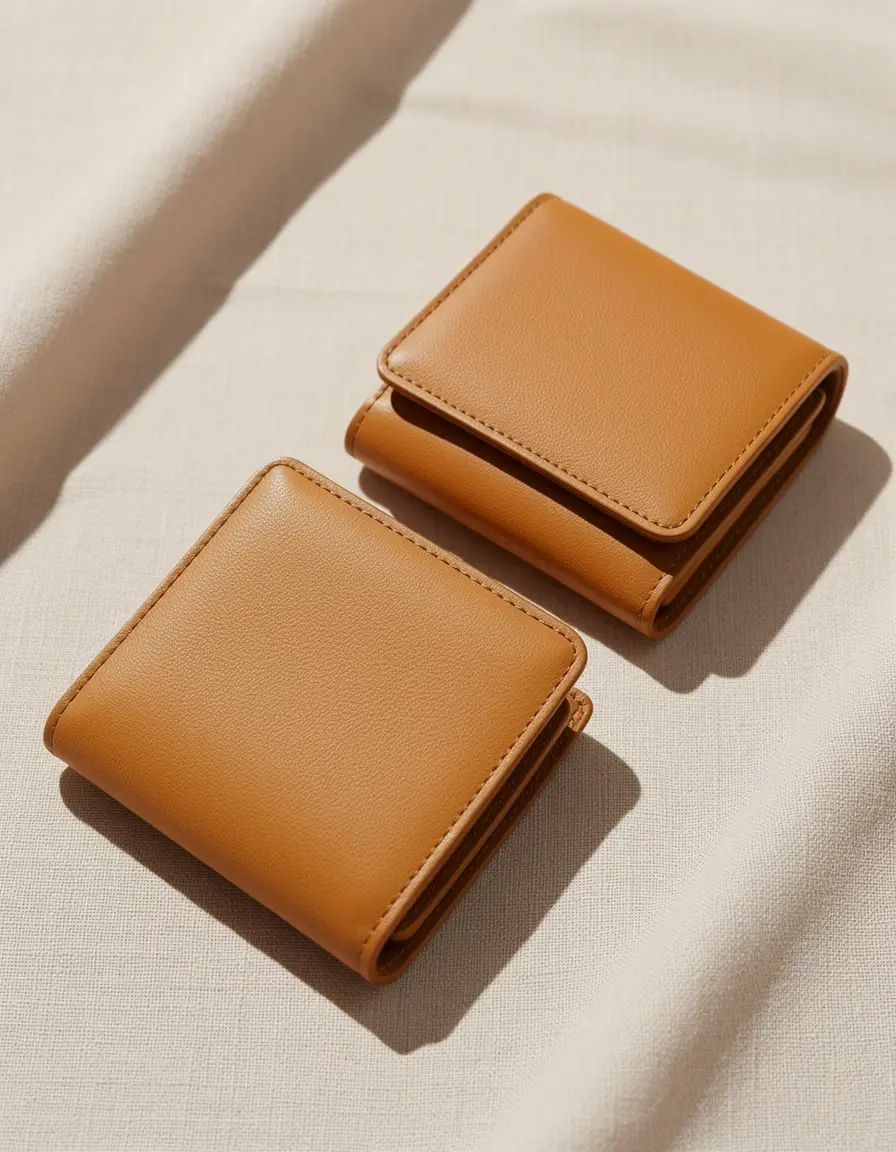 Kleine Tan Leder Wallet Bag für das Nötigste