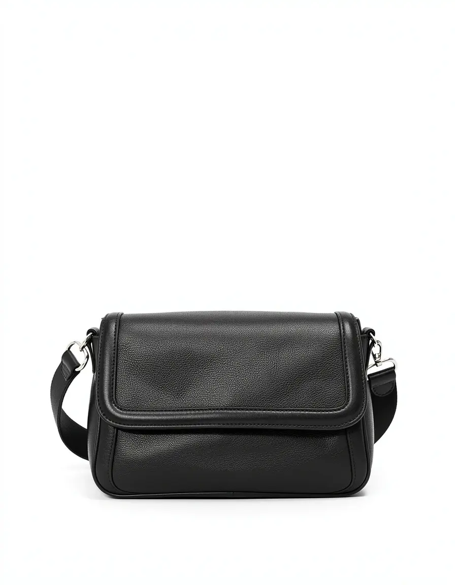 Schwarze Fashion Leder Umhängetasche für Damen mit modernem Design