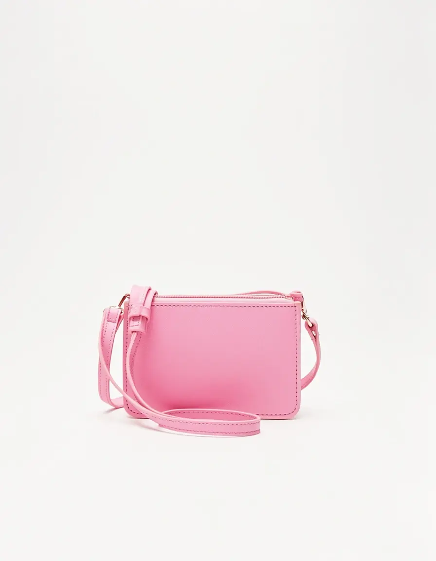 Kleine rosa Mini Leder Umhängetasche für Damen