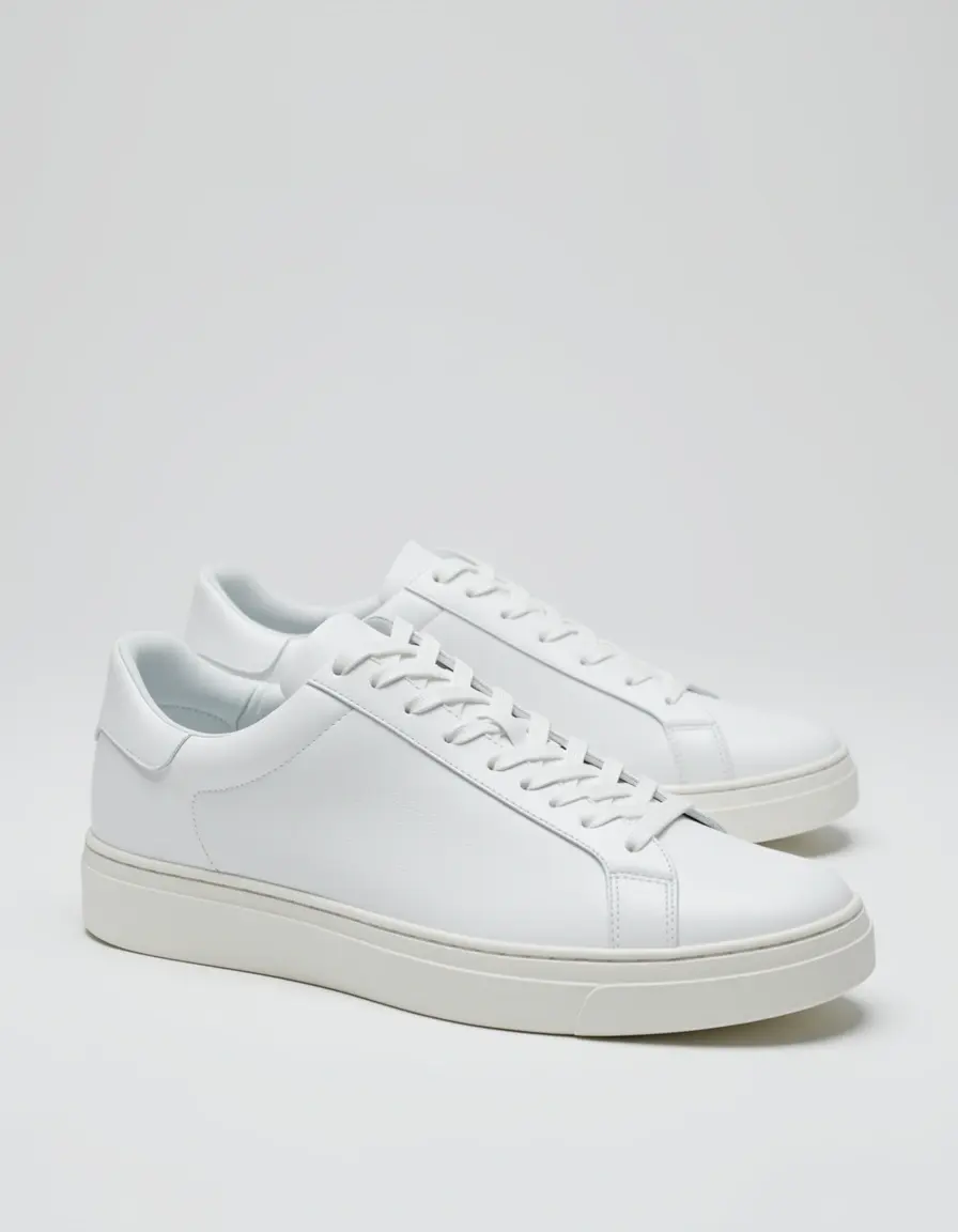 Minimalistische weiße Leder Sneaker Damen zeitlos