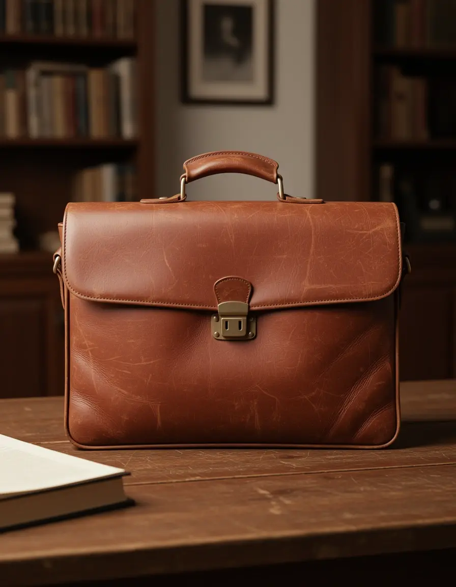 Vintage Aktentasche Leder Herren in hellem Braun