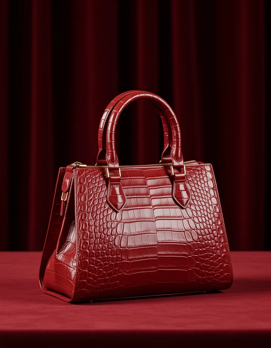 Luxuriöse rote Designer Leder Aktentasche