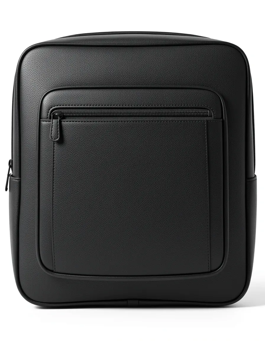 Schwarze Laptoptasche aus Leder mit separatem Fach