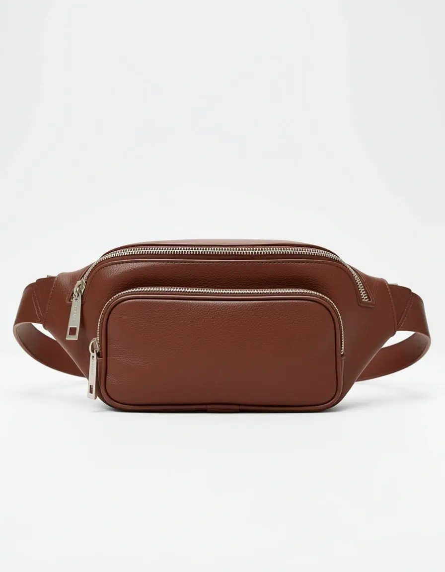 Braune Fashion Leder Bauchtasche für Damen im modernen Design