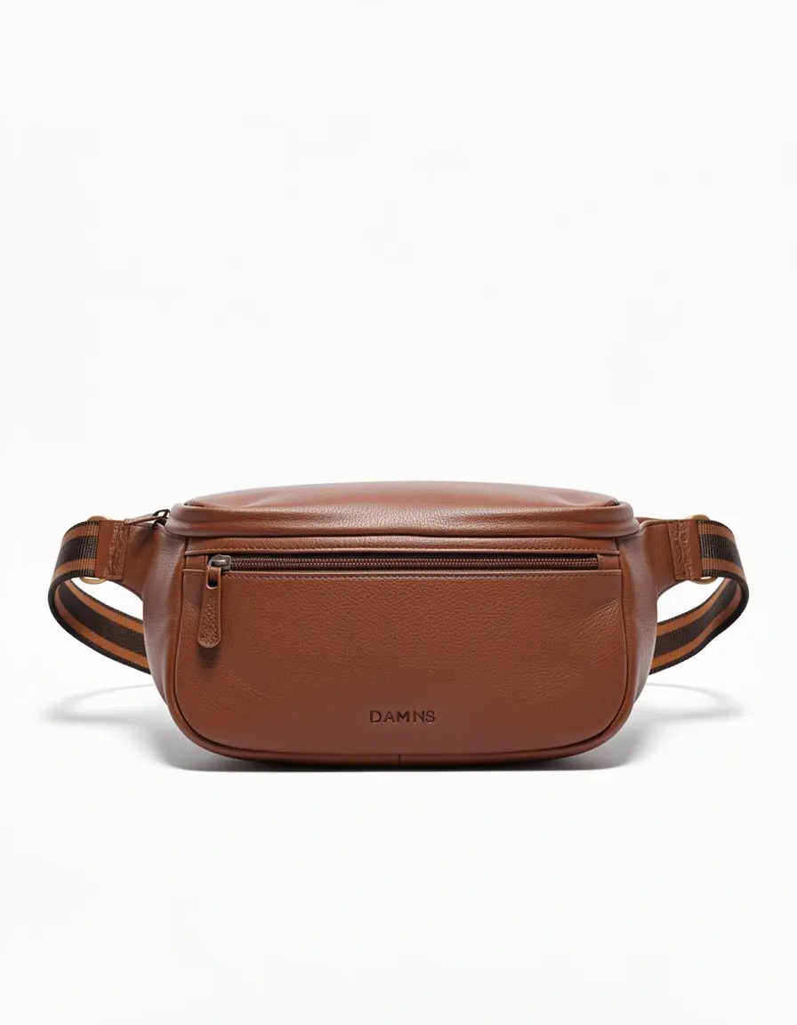 Wasserfeste braune Leder Bauchtasche für Damen