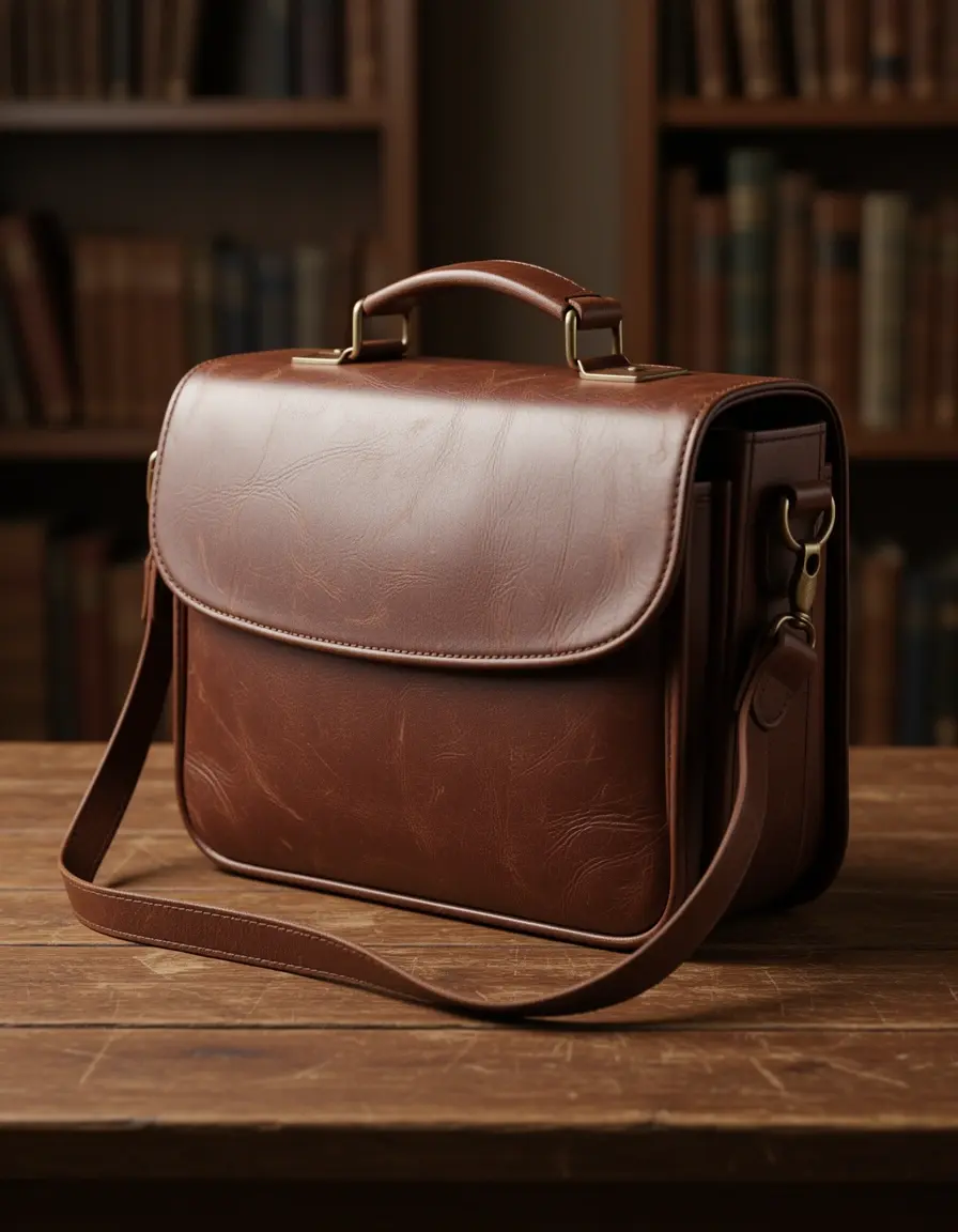Braune Vintage Ledergeldbörse für Damen