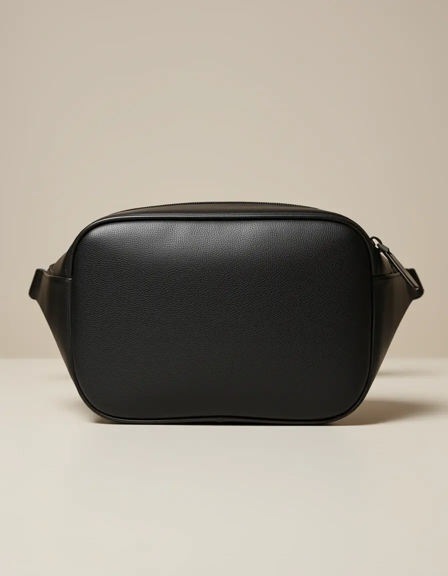 Schmale Bauchtasche Leder Damen in Schwarz für minimalistischen Look