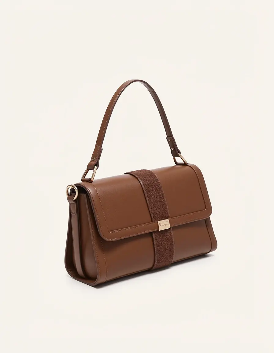 Elegante braune Damen Leder Umhängetasche für den Alltag