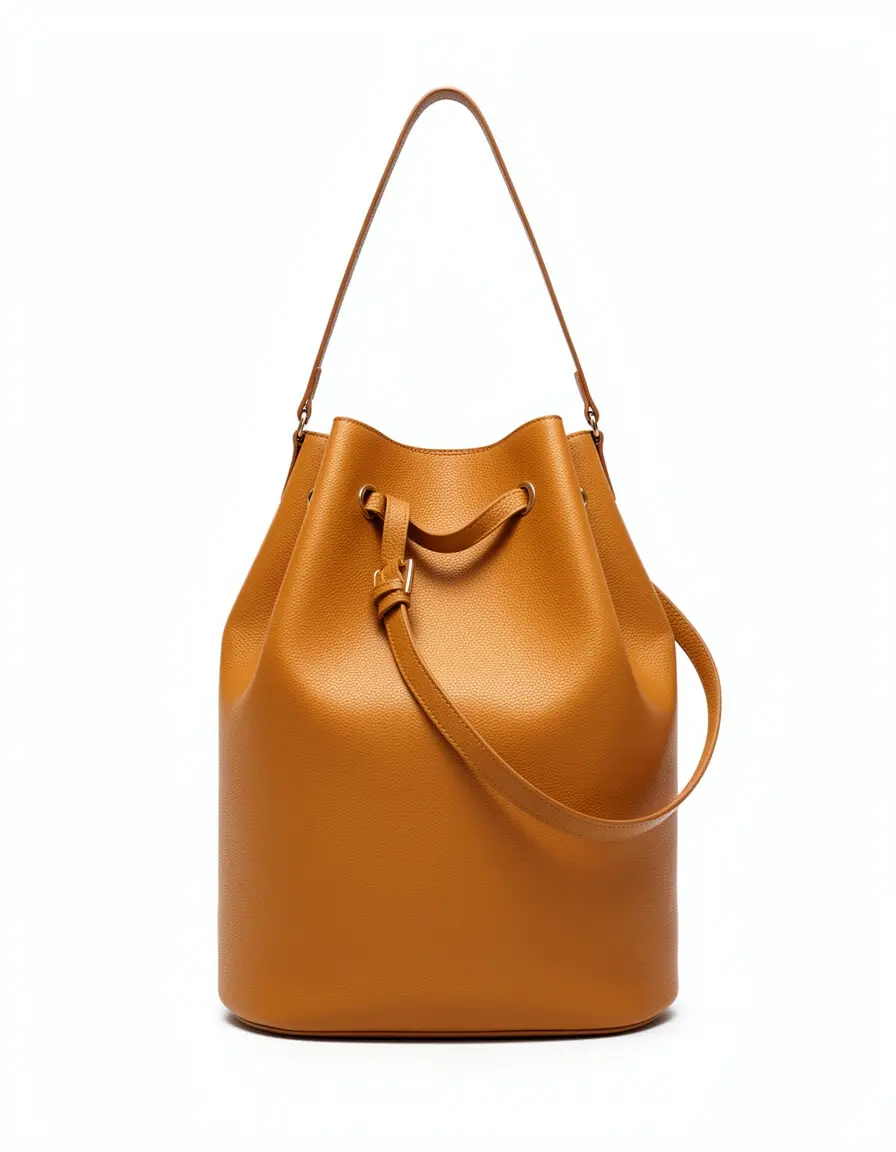 Braune Bucket Bag Damen Leder Umhängetasche mit viel Platz