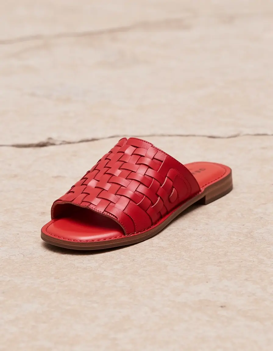 Rote Gladiator Damen Sandale Leder
