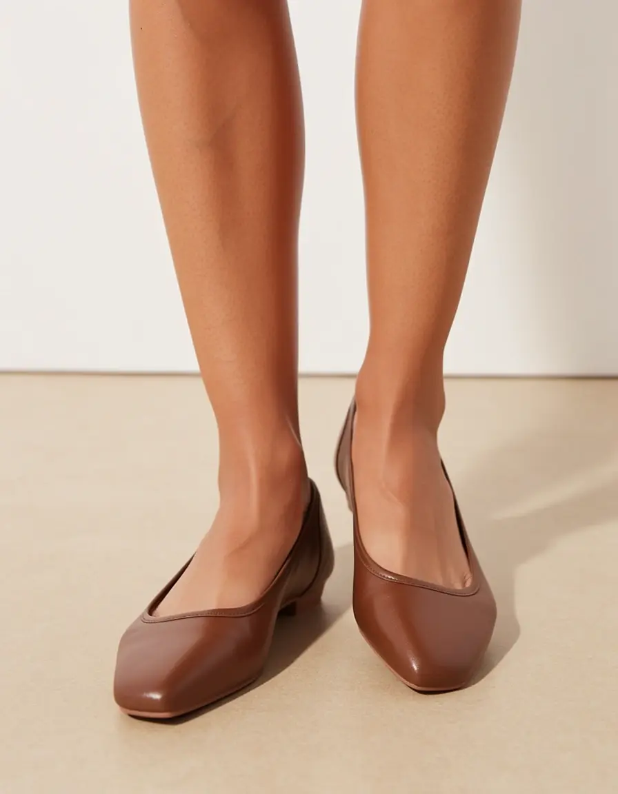 Braune Ballet Flats aus weichem Leder für Damen