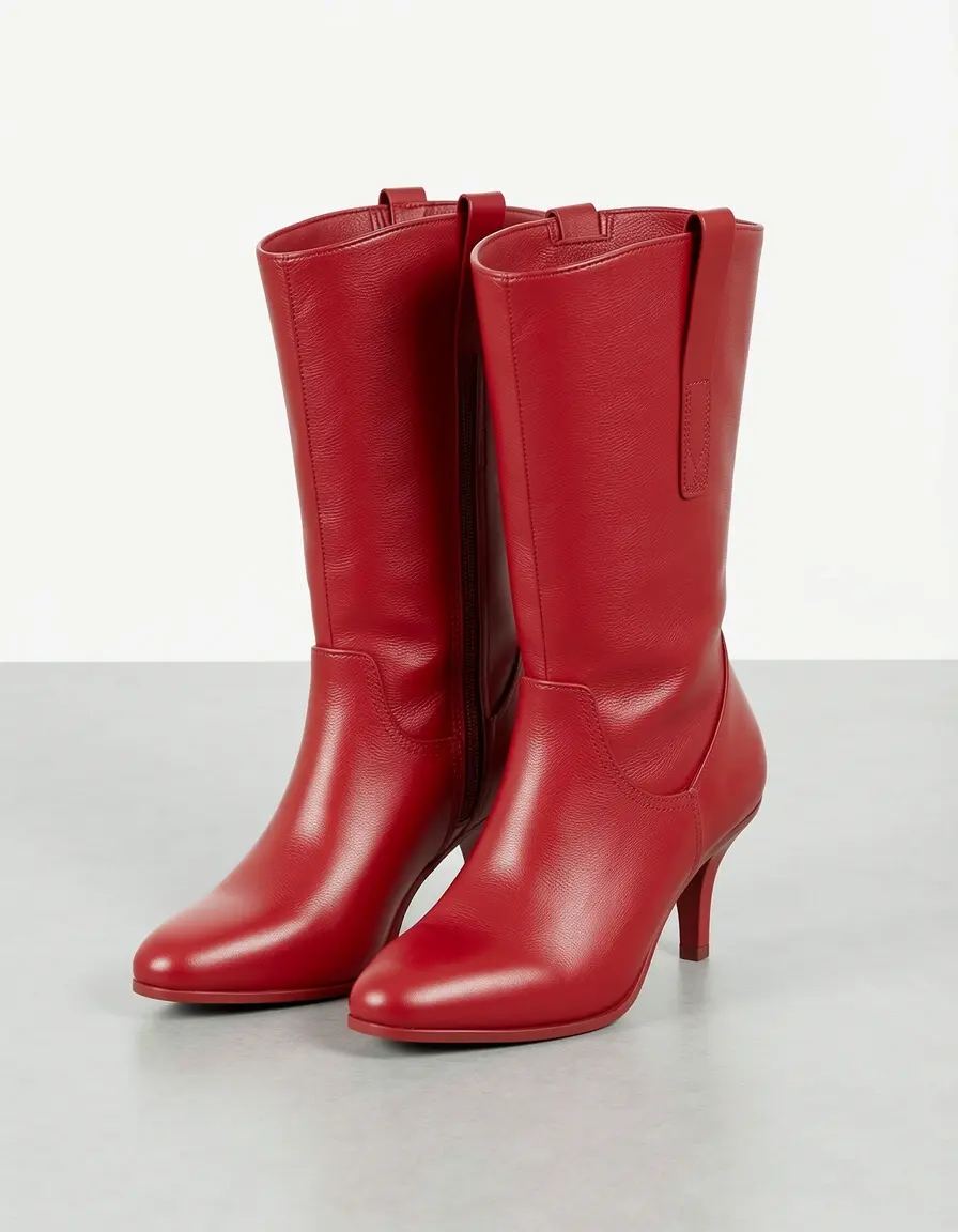 Rote Damen Lederstiefel für einen markanten Look