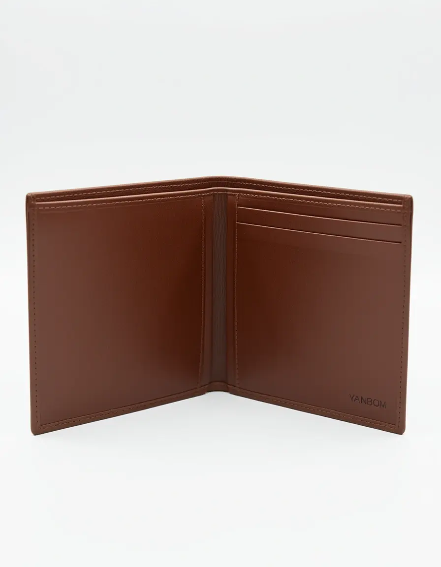 Braune Trifold Leder Geldbörse für Herren