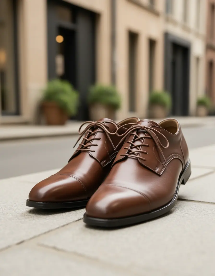 Bequeme braune Komfort-Lederschuhe für Damen