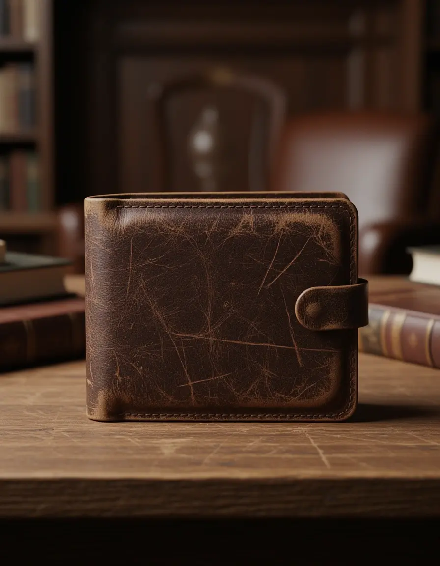 Vintage herren portemonnaie leder mit Patina-Potenzial