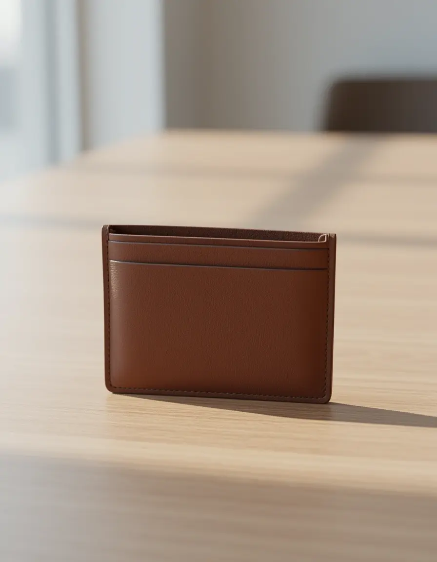 Minimalistischer Kartenhalter aus echtem Leder