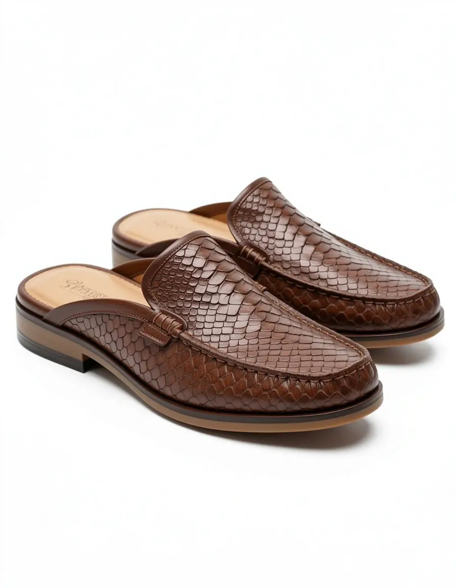 Braune Moccasin Lederhausschuhe für Herren aus weichem Leder