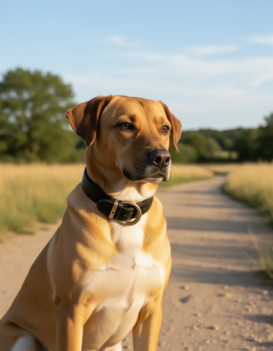 Wasserfestes Lederhalsband für aktive Outdoor Hunde