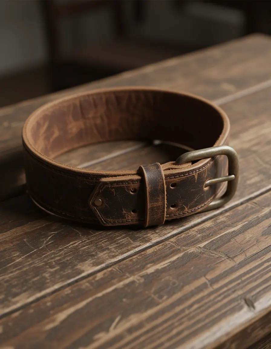 Vintage Lederhalsband Hund im Used Look