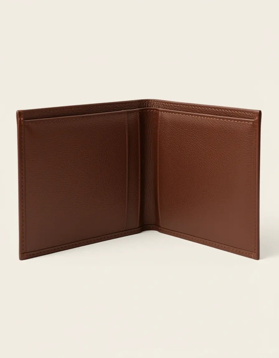 Braunes Trifold Leder Portemonnaie