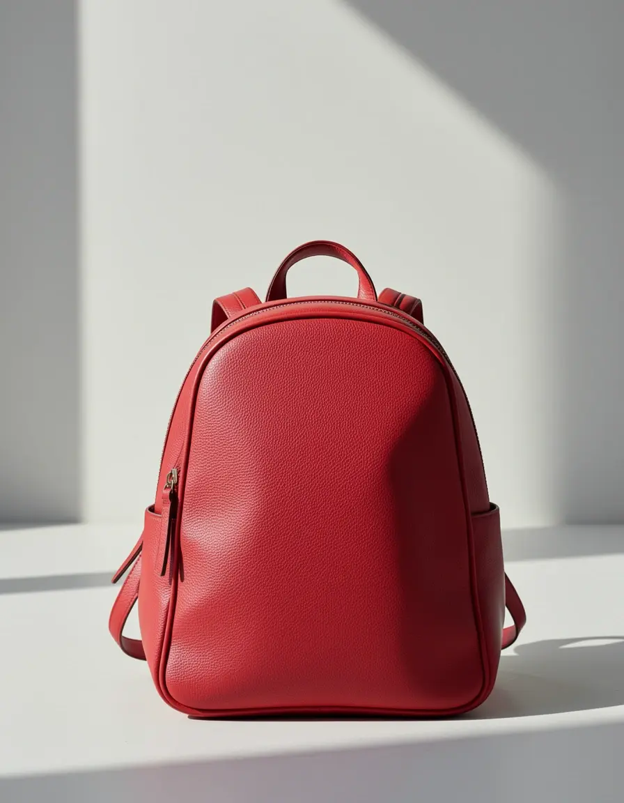 Stilvoller roter Damen-Lederrucksack