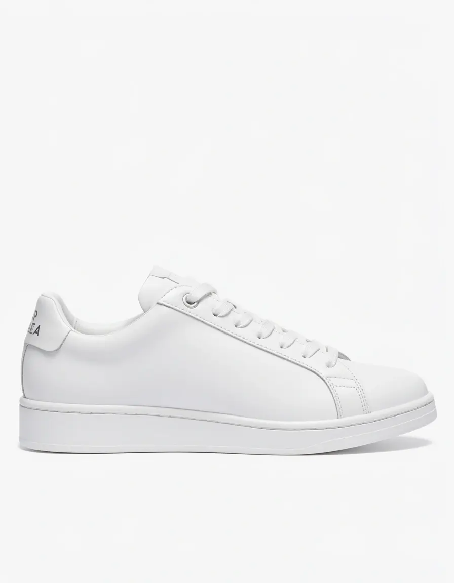 Stilvolle weiße Leder Sneaker Herren in der Seitenansicht