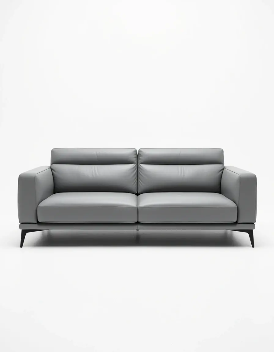 Modernes graues Ledersofa in minimalistischem Stil