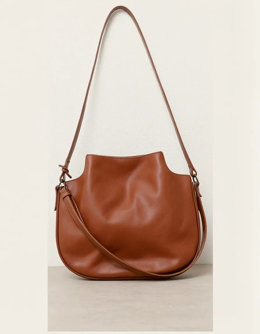 Lässige braune Leder Schultertasche