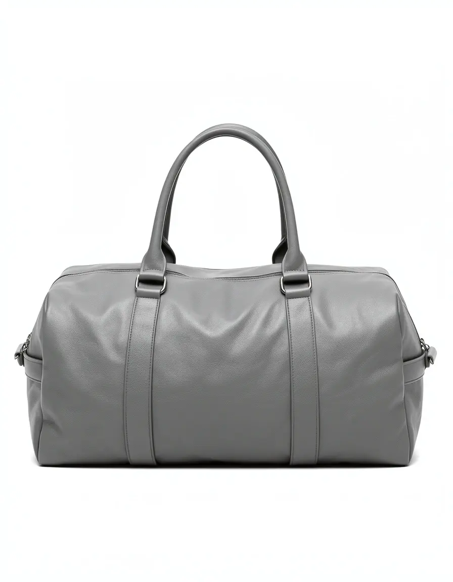 Graue Reisetasche aus Leder für Wochenendtrips