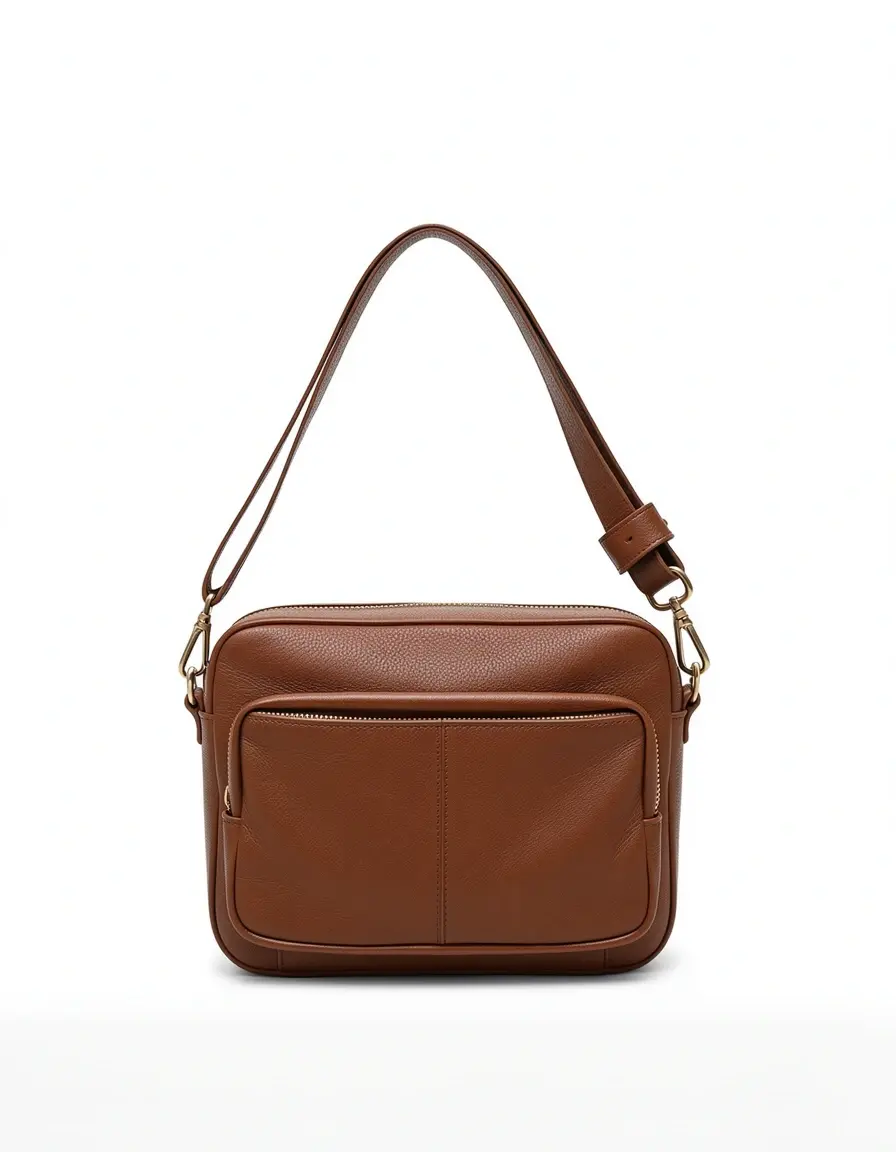 Braune Crossbody-Tasche aus Leder für den Alltag