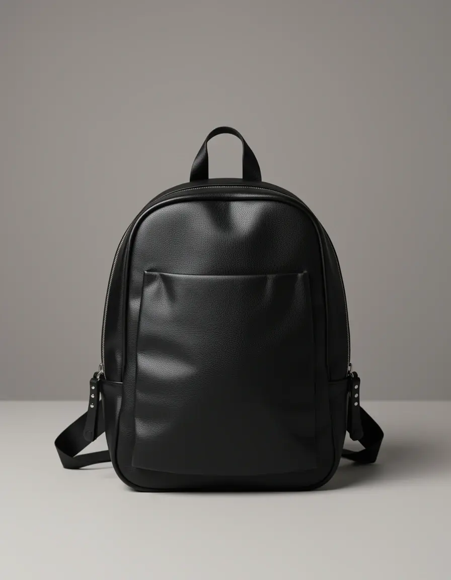 Schwarzer Lederrucksack moderner Stil