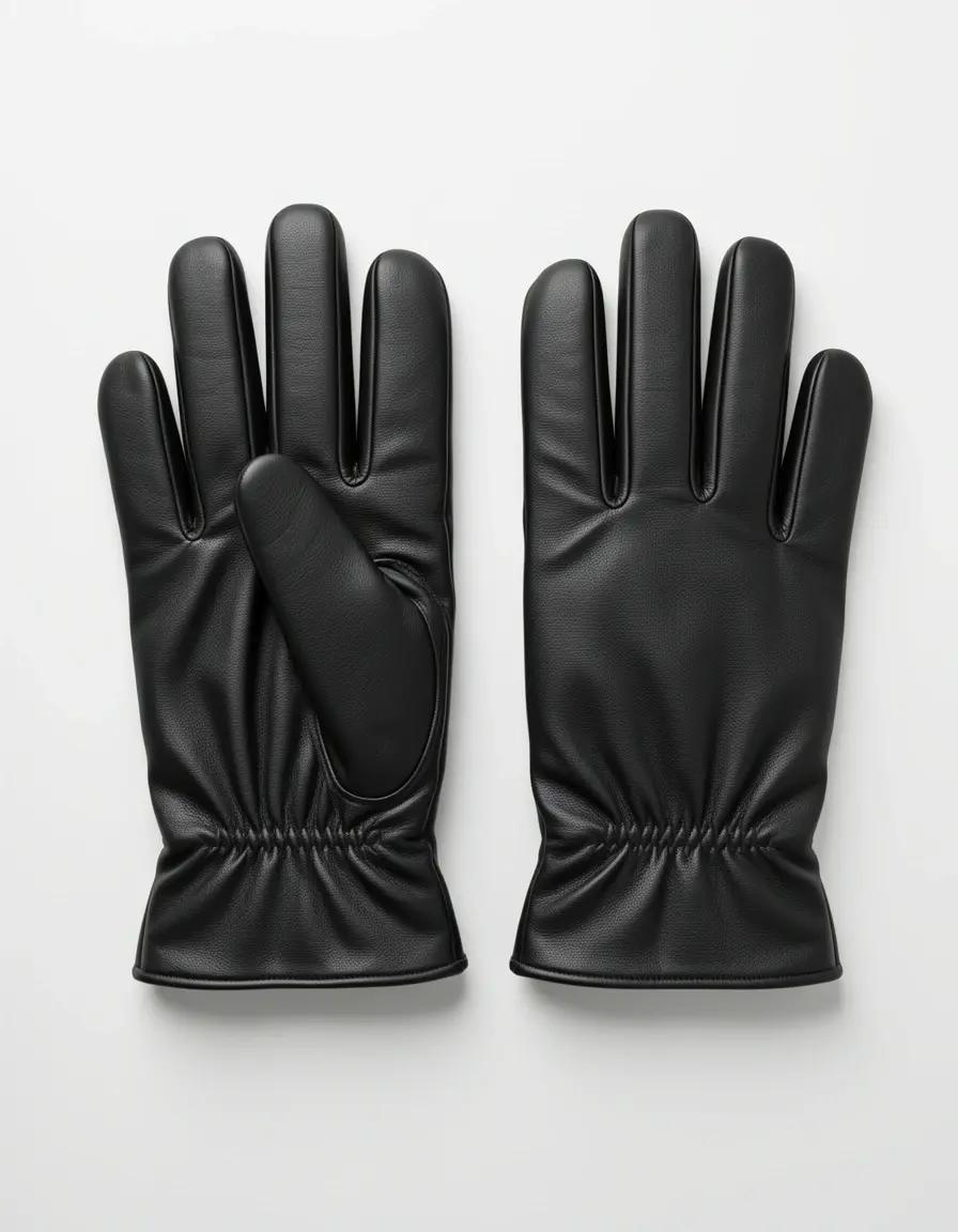 Paar schwarze PU Lederhandschuhe