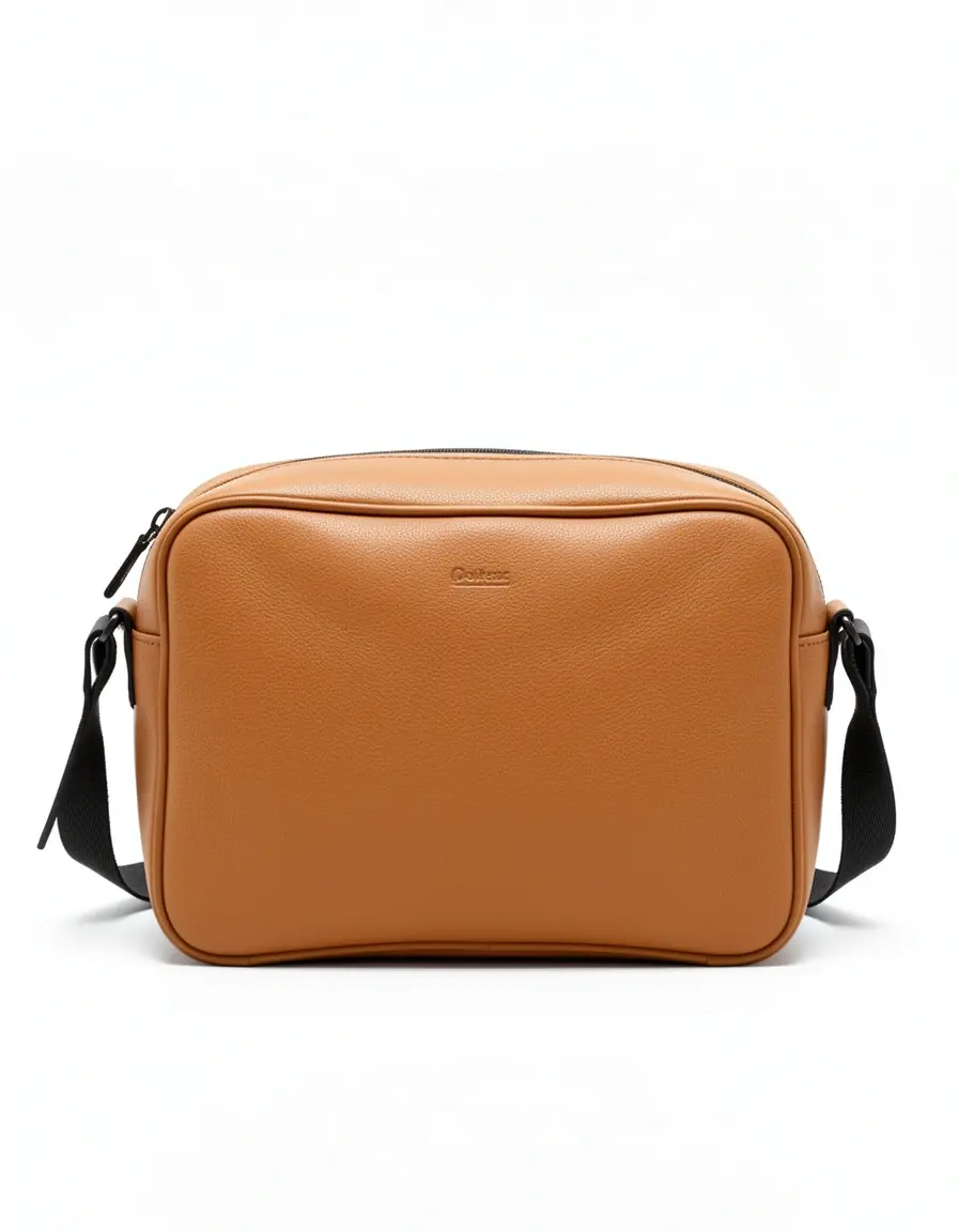 Hellbraune Leder Body Bag groß