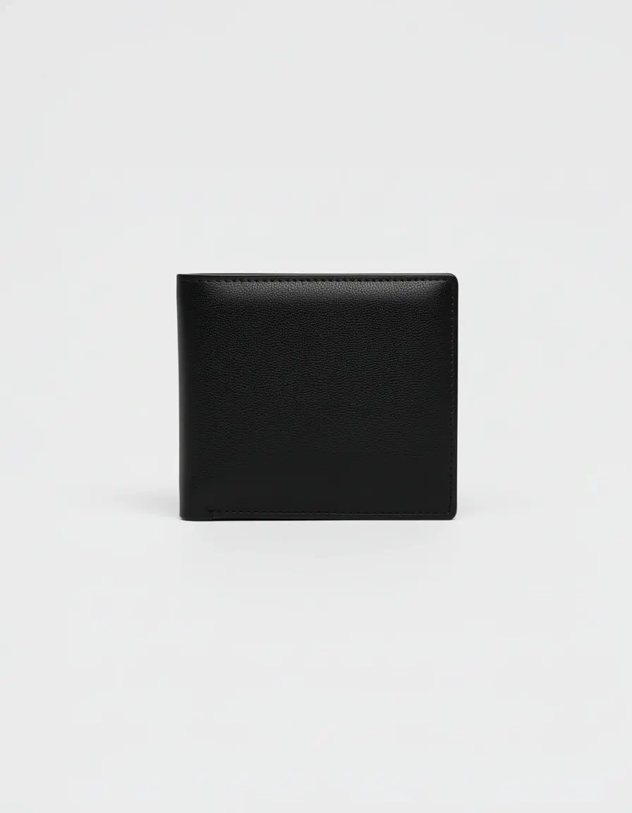 Kleine schwarze kompakte Damen Geldbörse aus Leder