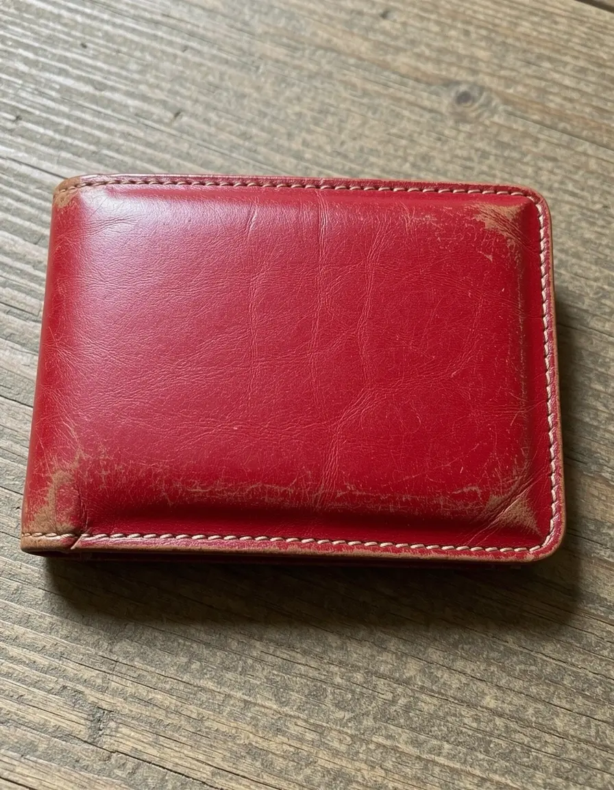 Rote Vintage Damen Ledergeldbörse