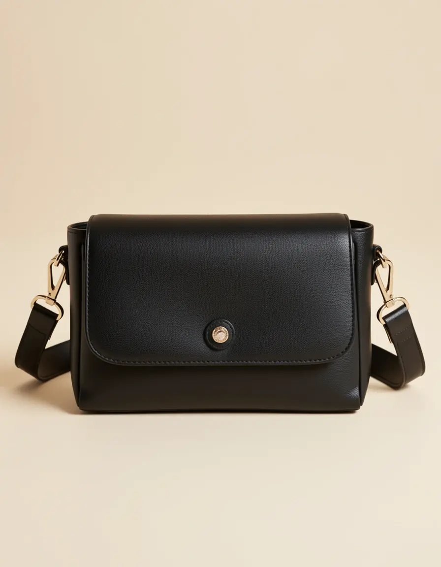 Moderne schwarze Damen Ledergeldbörse