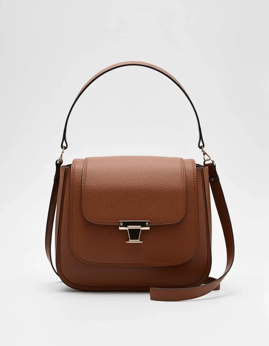 Braune Handtasche Damen Leder Schultertasche Klassisch