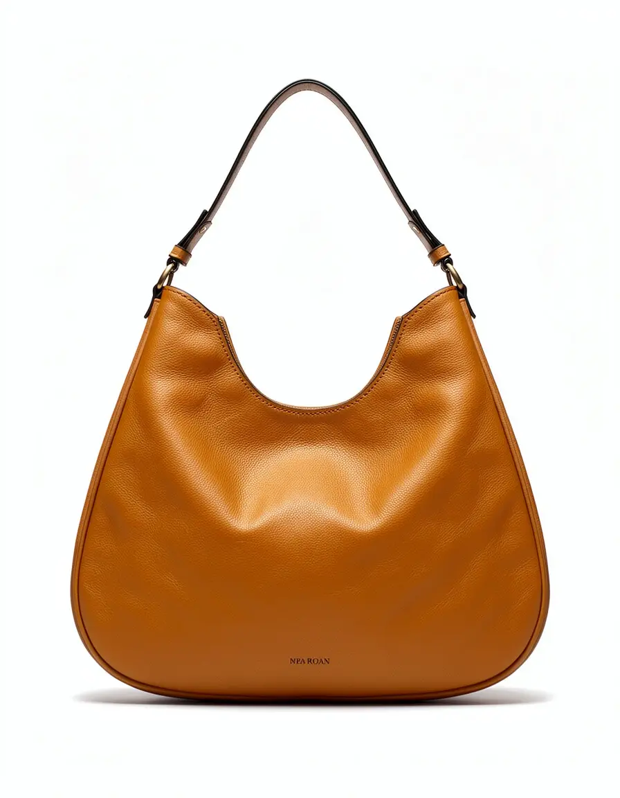 Cognacfarbene Hobo Bag Handtasche Damen Leder