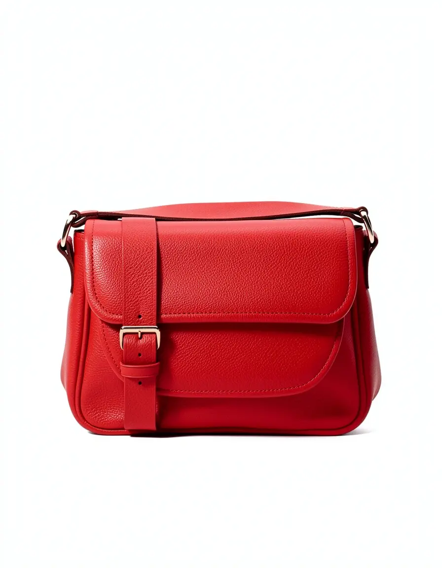 Rote Satchel Handtasche Damen Leder strukturiert